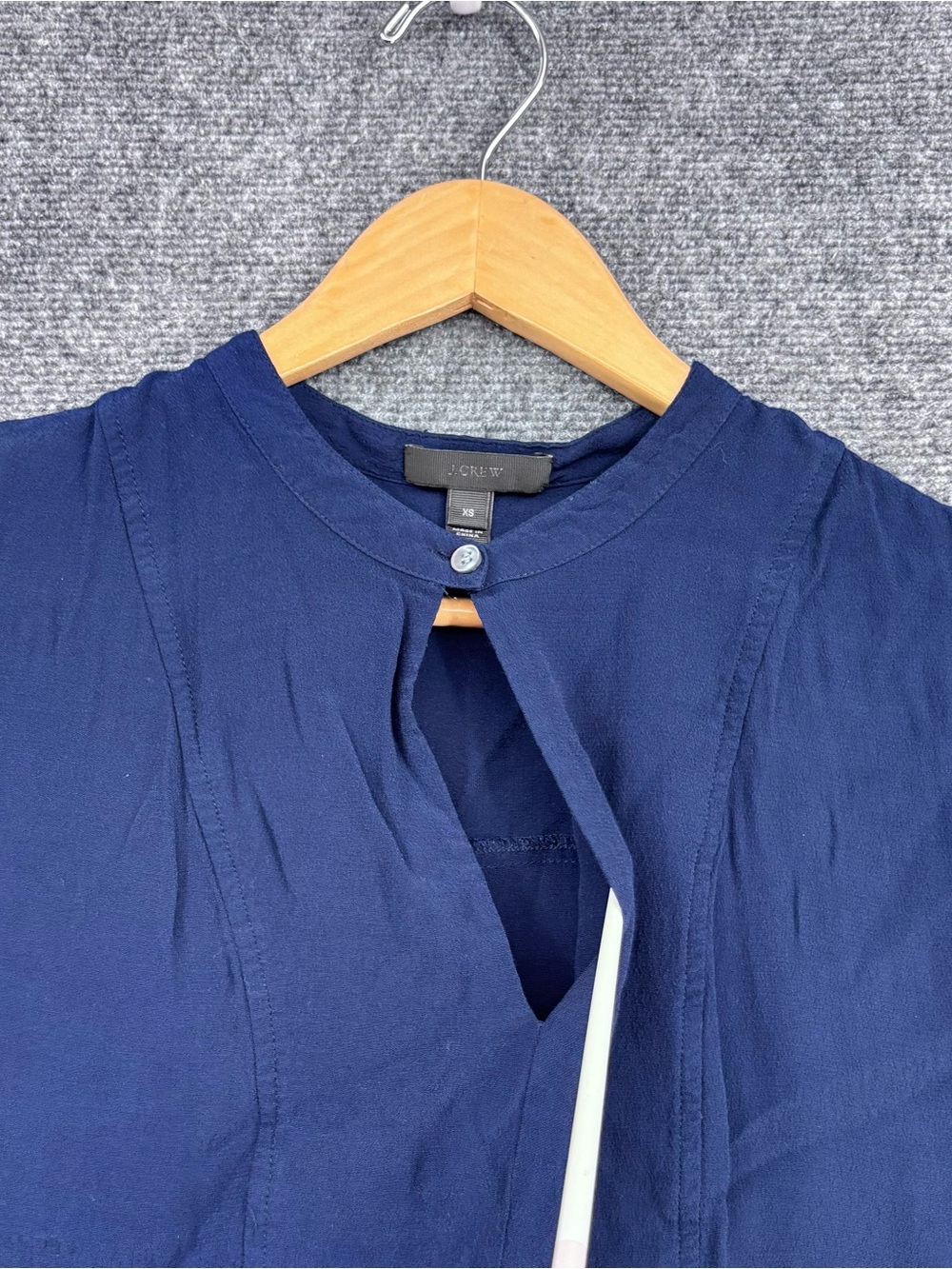 J Crew Blue Minimalist Preppy Easy Tunic Dress Cap Sleeves Women’s XS - Picture 8 of 13